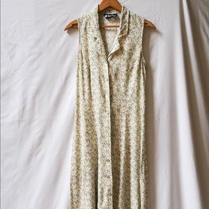 Vintage All That Jazz Yellow Floral Tank Dress